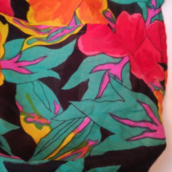 Vintage 80s Floral Skirt with elastic Waistband Size M - Picture 6 of 6